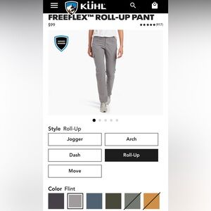 KUHL FREEFLEX Roll-Up Pant; Size 16 long